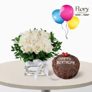 Birthday Floral Gift Combo – a charming gift to celebrate birthdays with joy and fast online flower delivery in Qatar.