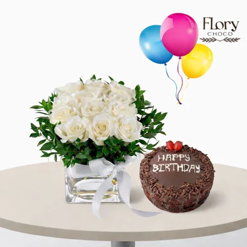 Birthday Floral Gift Combo – a charming gift to celebrate birthdays with joy and fast online flower delivery in Qatar.