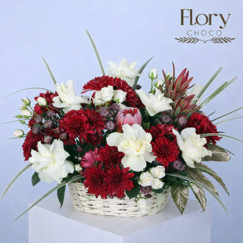 Forever Yours Basket ideal for romantic moments and celebrations, available with same-day flower delivery in Qatar.