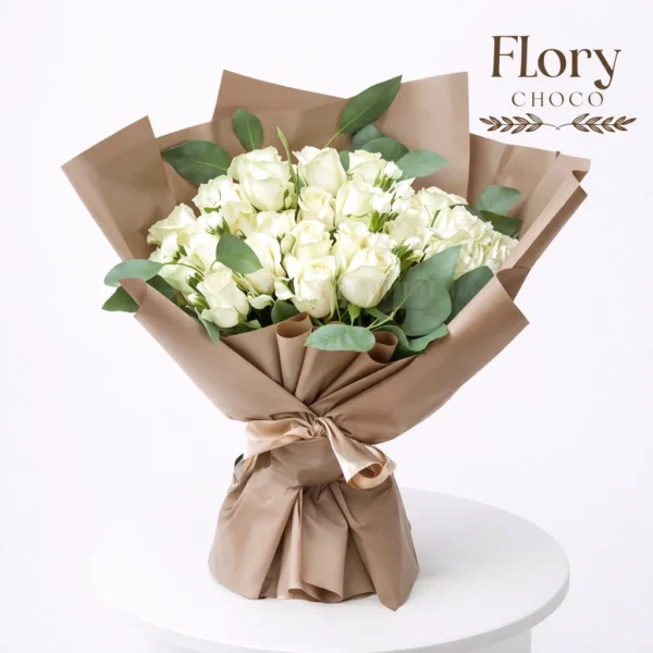 Gentle Embrace Bouquet, elegant floral gift with online flower delivery in Qatar for birthdays & special occasions