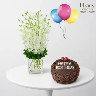 Sweet Wish Combo elegant birthday flowers arrangement, perfect for online flowers delivery in Qatar