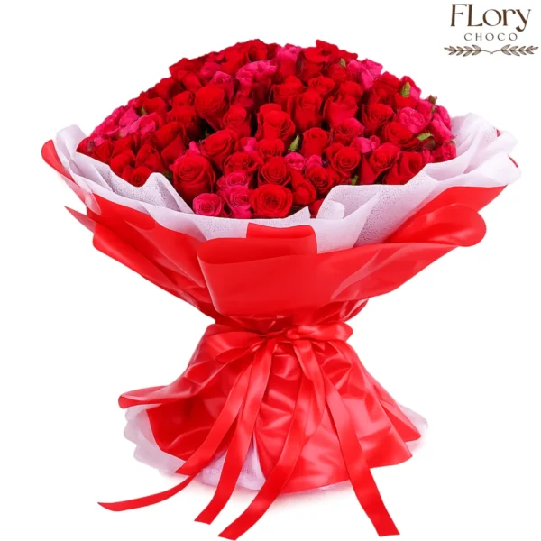 Forgot today? Buy 101 Red Roses Bouquet with instant Valentine flower delivery in Qatar