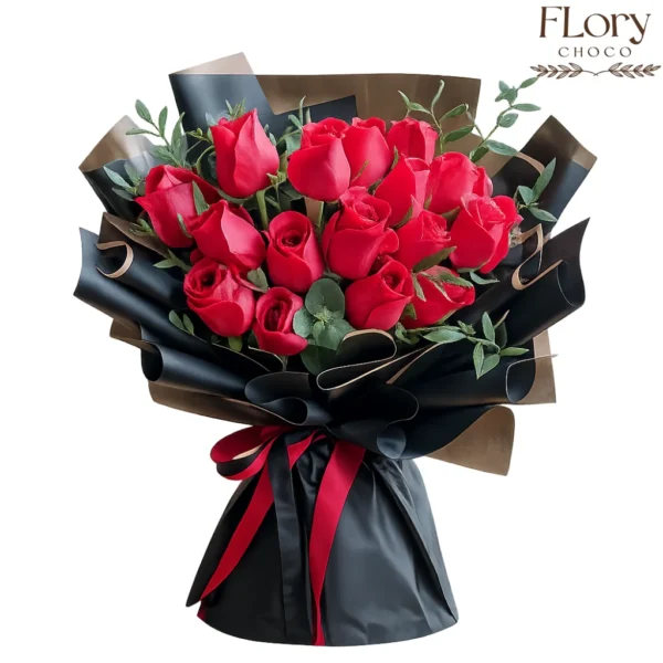 Buy Amorix Premium Red Roses Bouquet, last-minute Valentine gift delivery in Qatar, perfect romantic gift for her.