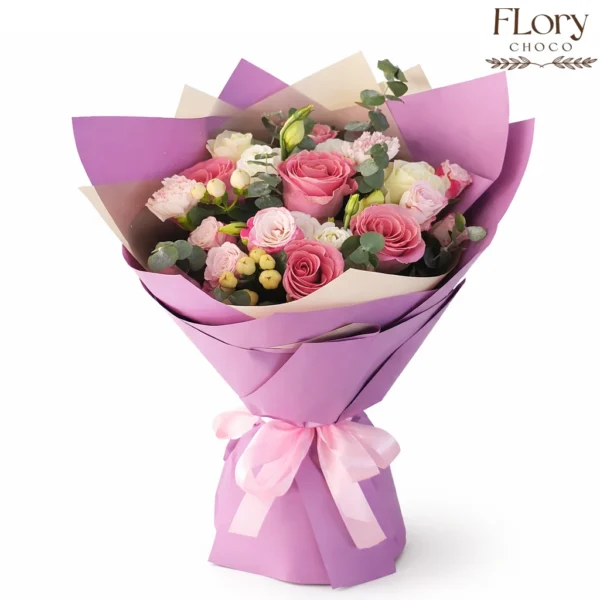 Belova Bouquet, elegant pink flower bouquet for birthday or any other gestures to surprise someone special in Qatar