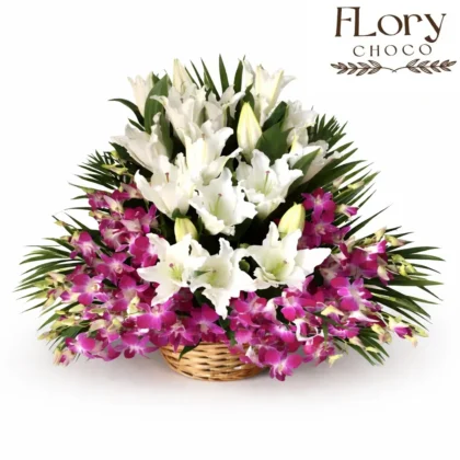 Lily Orchid Haven Basket