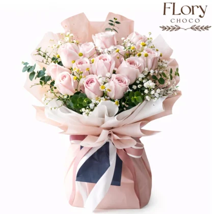 Elegant Pink Roses Bouquet