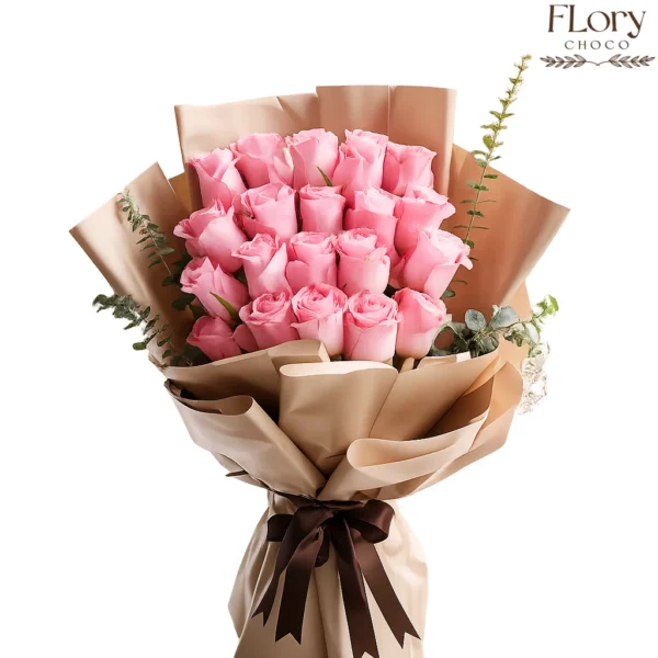 Buy Valentis Bouquet, last-minute Valentine flower delivery in Qatar with elegant pink roses