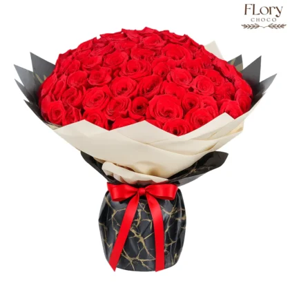 Elite 101 Red Roses Bouquet for grand love and anniversaries with same-day flower delivery in Qatar