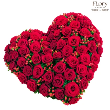 Grand Amour Heart red roses arrangement for romantic moments with same-day flower delivery in Qata