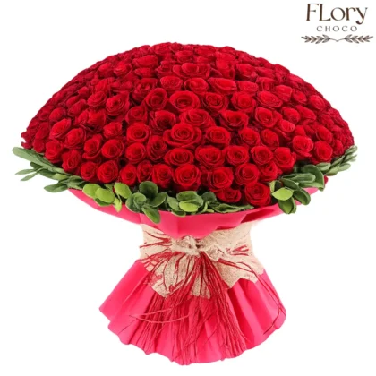 Heartfelt 101 Roses Bouquet with 101 premium red roses for romantic surprises with same-day delivery in Qatar
