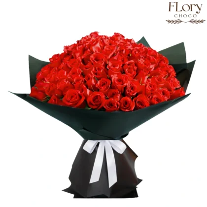 Imperial Love Premium 101 red roses bouquet for romantic surprises and special moments in Qatar
