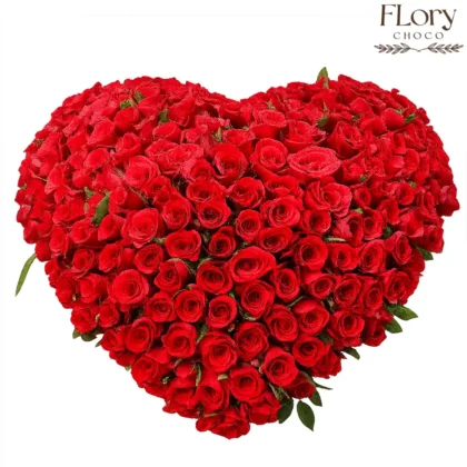 My Everything 200 premium red roses in heart-shaped arrangement with same-day delivery in Qatar