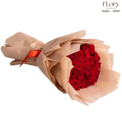 Secret Admirer Bouquet with 40 red roses for anniversaries and love moments with instant delivery in Qatar