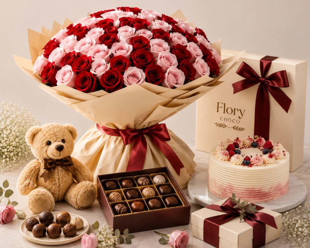 Online flower delivery in Qatar with luxury gifts and premium floral arrangements by FloryChoco