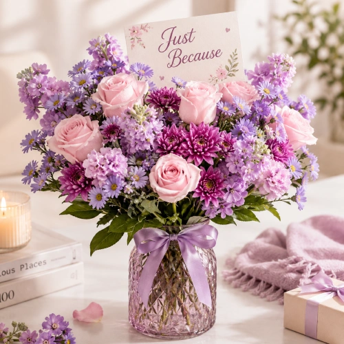 Just because flowers arranged in a gift bouquet, a simple way to show someone you're thinking of them in Doha Qatar